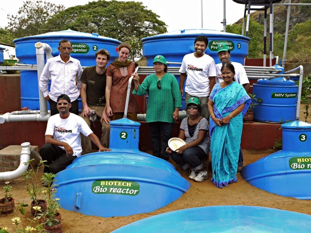 Representatives of The Walt Disney Company and Engineers Without Borders Australia with Dr. Bhavani Shankar and Ms. Mangalam Balasubramanian at Exnora Green Pammal's biogas plant in Pammal